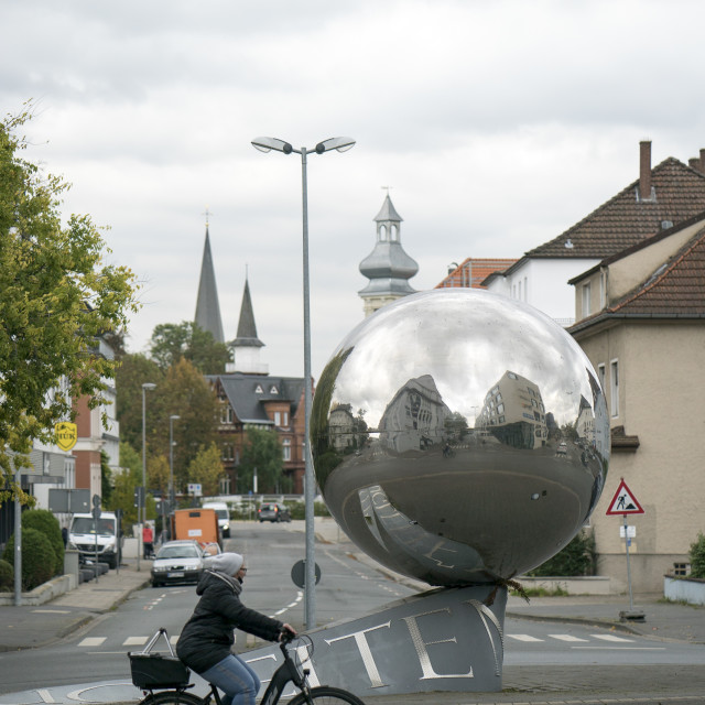 ""La Palla" by Luciano Fabro in Herford" stock image