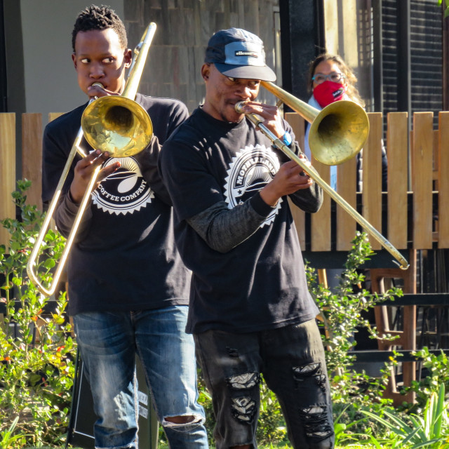 "Bugeyed Trombonist" stock image