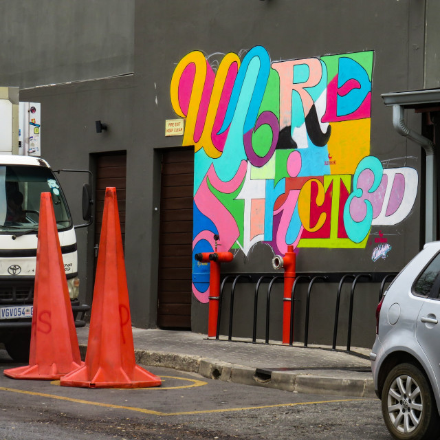 "Traffic Cones and Graffiti" stock image