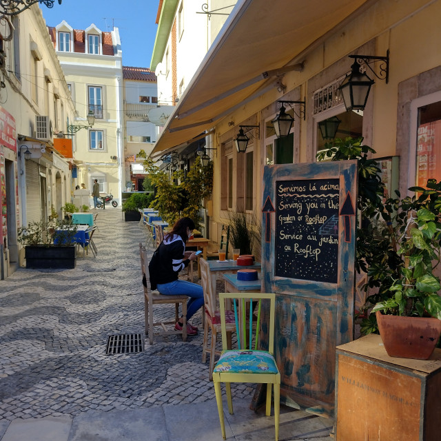 "Cascais Portugal Side Street" stock image