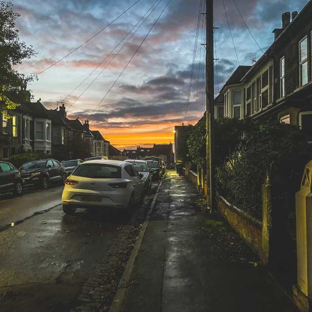 "Red sky in the morning" stock image