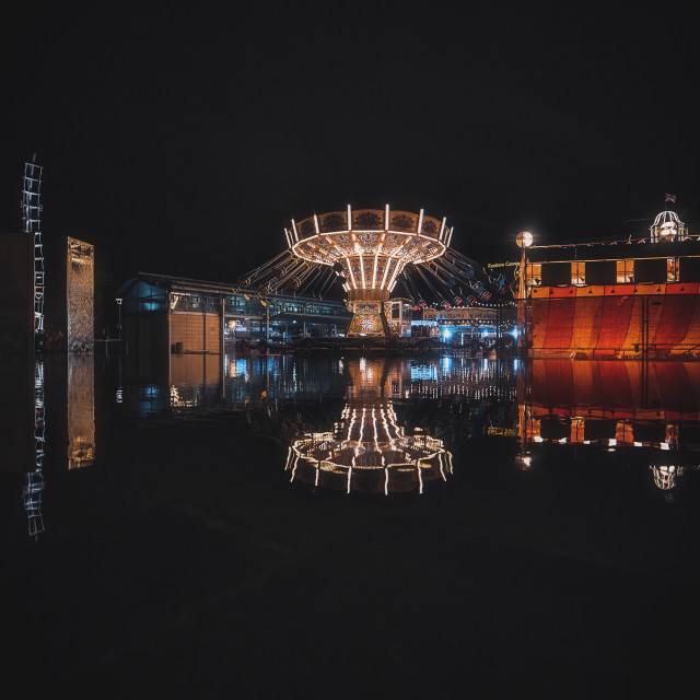 "Fairground Reflections" by Pete Griffiths - £10.00 "Fairground Reflections" stock image