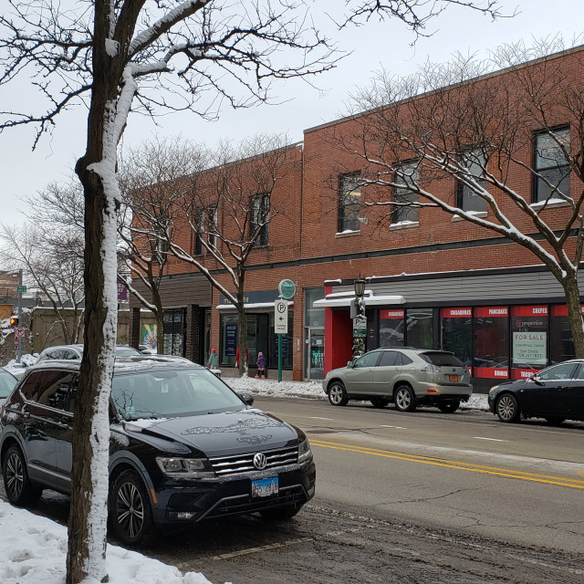 "Winter on Oak Park Avenue" by BTG Photographer - $3.09 "Winter on Oak Park Avenue" stock image