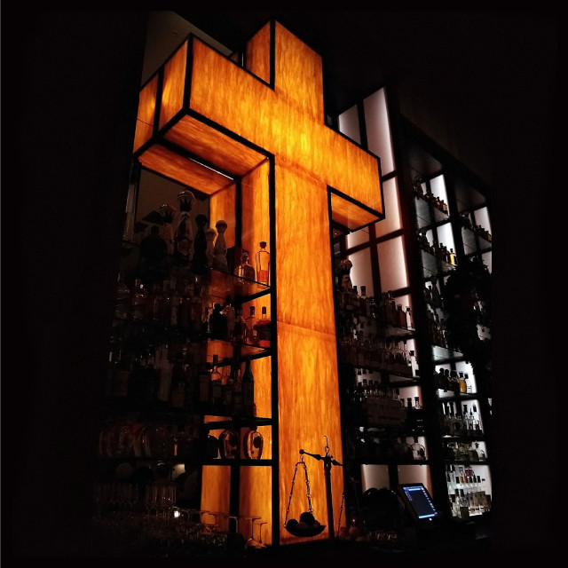 "Backlit Cross" stock image