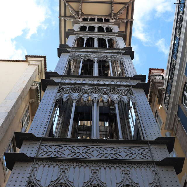 "Santa Justa Lift Looking Up" stock image