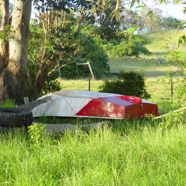 "Abandoned Boat" stock image