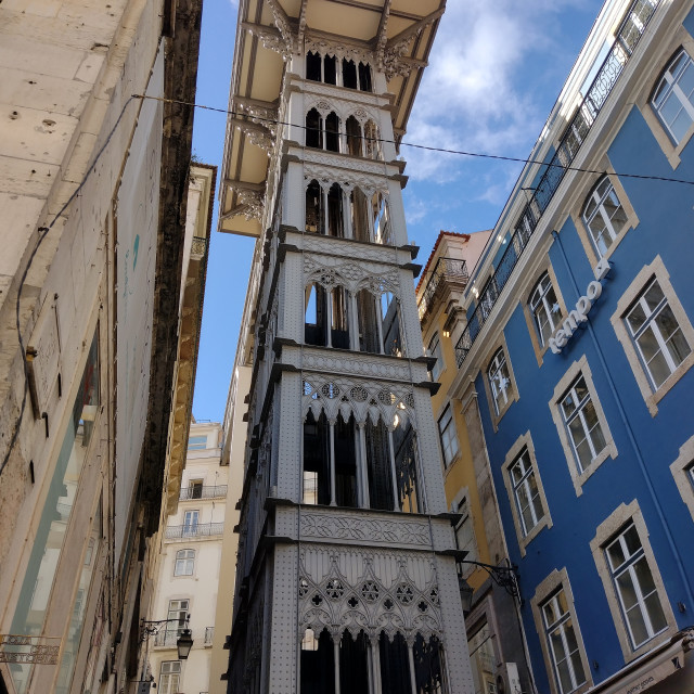 "Santa Justa Lift Angle View" stock image