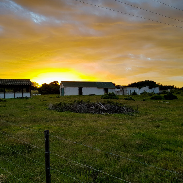 "Sunset Farm" stock image