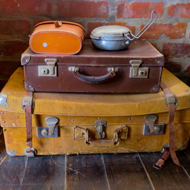 "Antique Traveling Kit" stock image