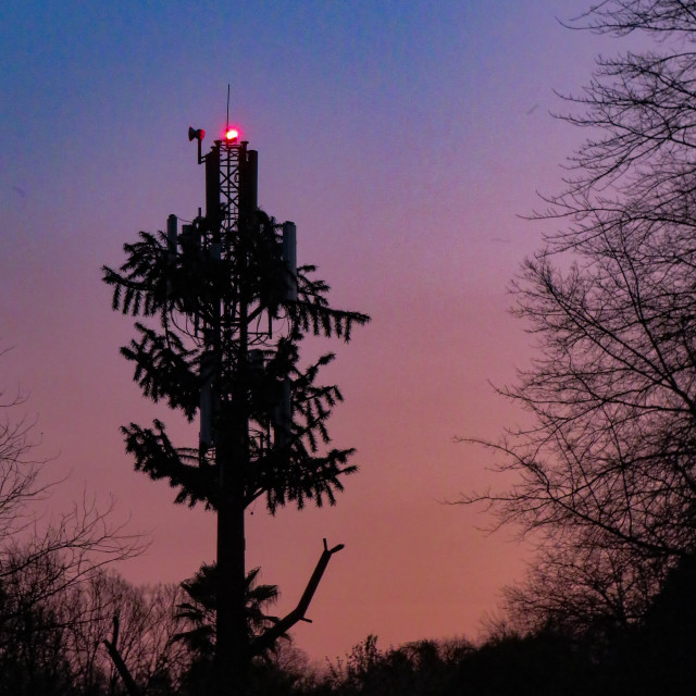 "Cell Tower Sunset" stock image