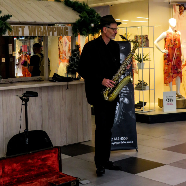 "Saxophonist" stock image