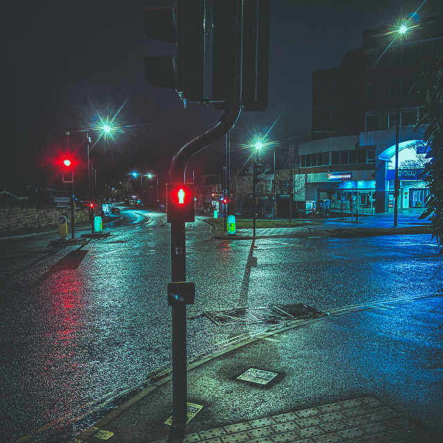 "Waiting at the lights" stock image