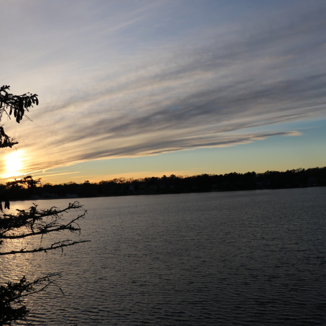 "Sunset over the water" stock image