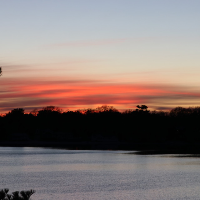 "Sunset over the water" stock image