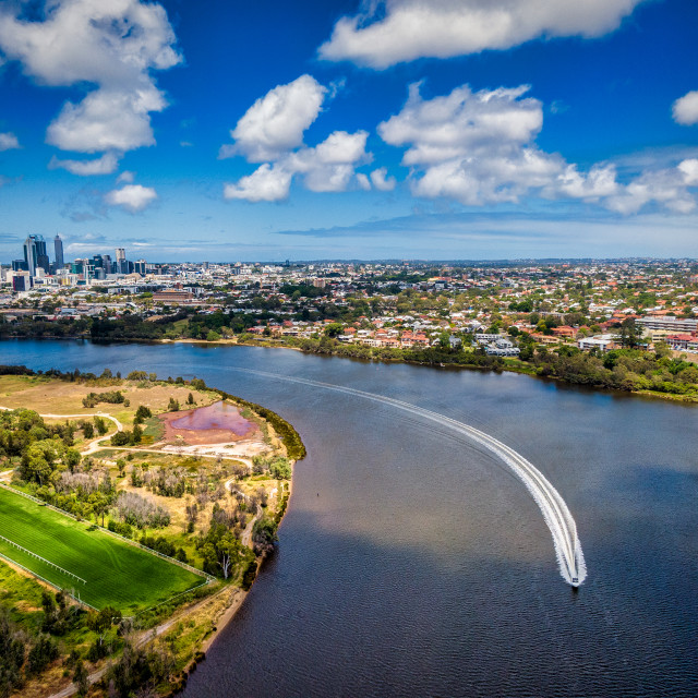 "Swan River Maylands Aerial" by Sam Blight - $12.45 "Swan River Maylands Aerial" stock image