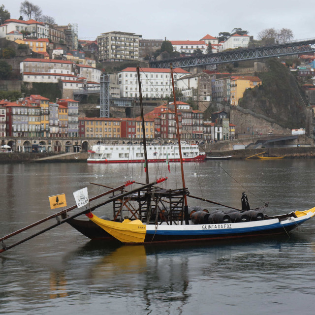 "Rabelo Boat on the Douro River" stock image