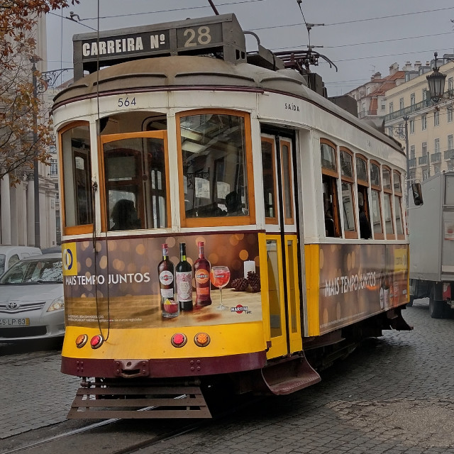 "Lisbon Trolley Car" stock image