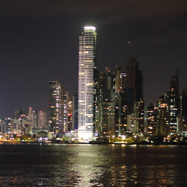 "Vista Nocturna Punta Paitilla" stock image