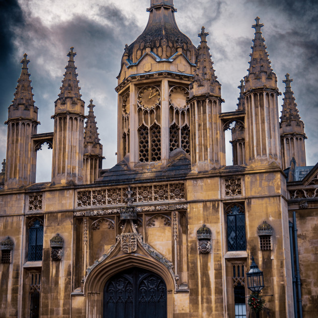 "King's College Chapel Gate Cambridge" stock image