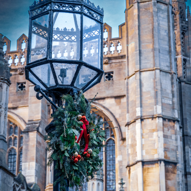 "Lamp at King's College Chapel Cambridge" stock image