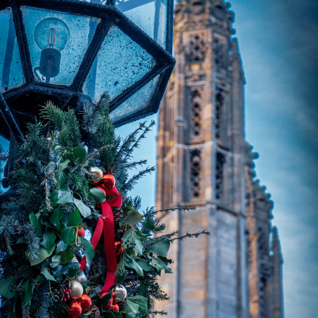 "Lamp at King's College Chapel Cambridge" stock image