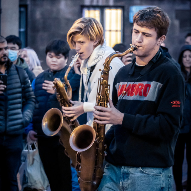 "Street Performers Cambridge" stock image