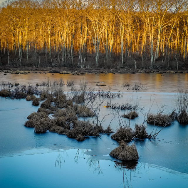 "Eel Pond, CT in winter" stock image