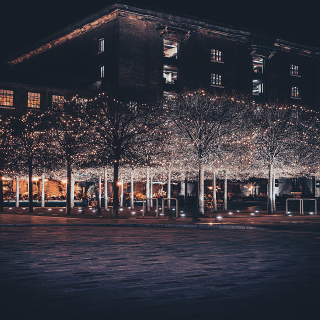 "Granary Square Winter Night" stock image