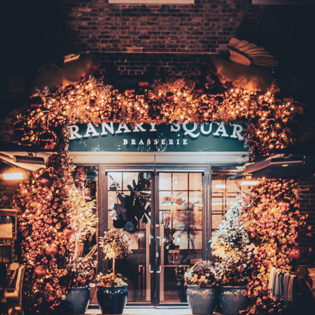 "Granary Square Brasserie Night" stock image