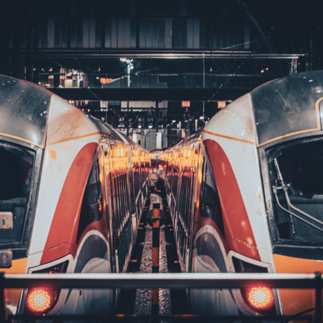 "King's Cross Railway Station Night" stock image