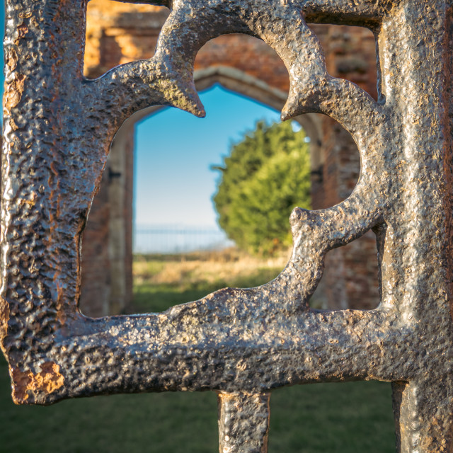 "Gate Detail of Someries Castle" stock image