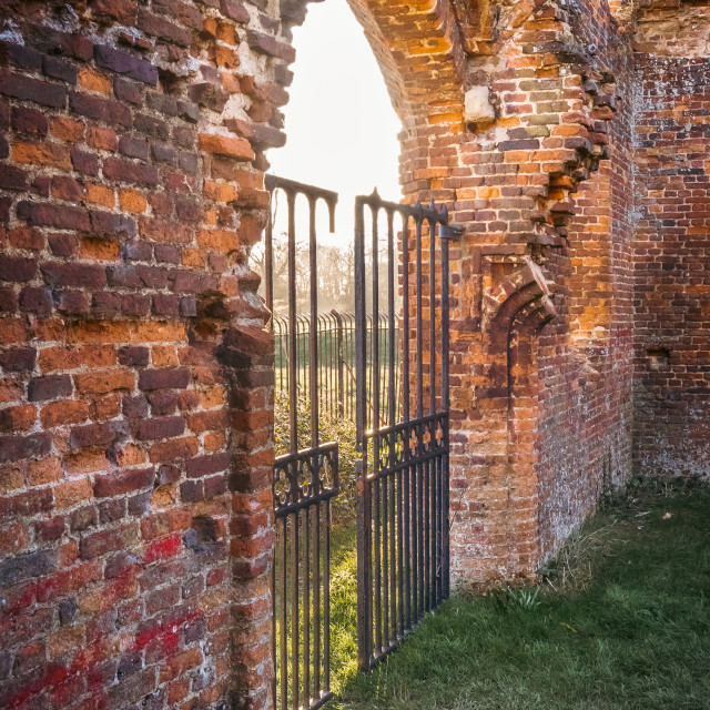 "Someries Castle Gate" stock image