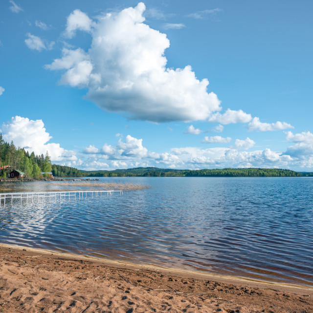 "Summer day at the lake beach" stock image