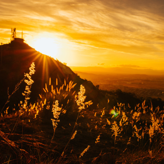 "Castle Hill Sunset" stock image