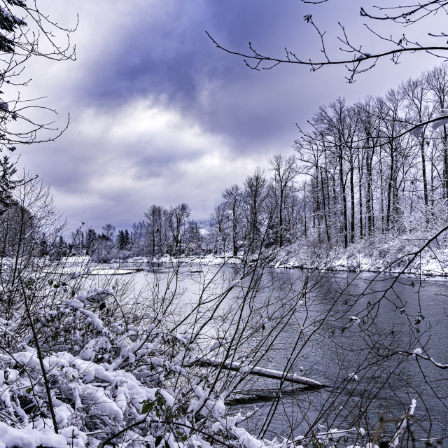 "Snowy Snoqualmie River #2" by Last Lite Photography - $36.90 "Snowy Snoqualmie River #2" stock image