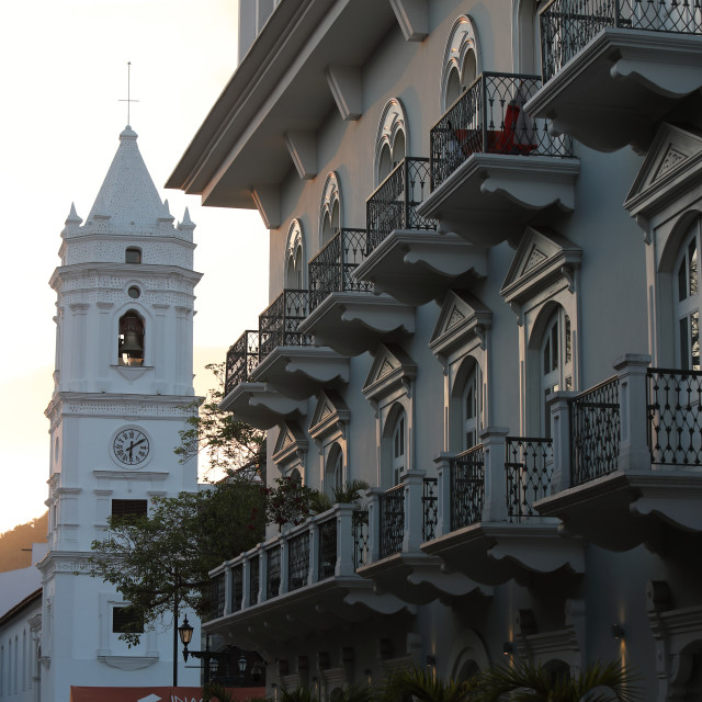 "hotel Central e Catedral Metropolitana de Panama" stock image