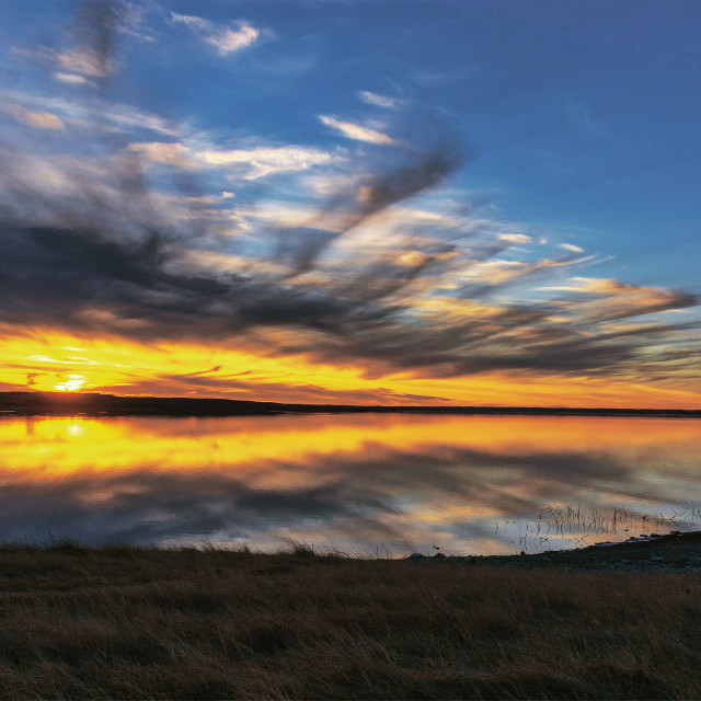 "Sunset on Lake Oahe" by West · River · Photography - £15.00 "Sunset on Lake Oahe" stock image