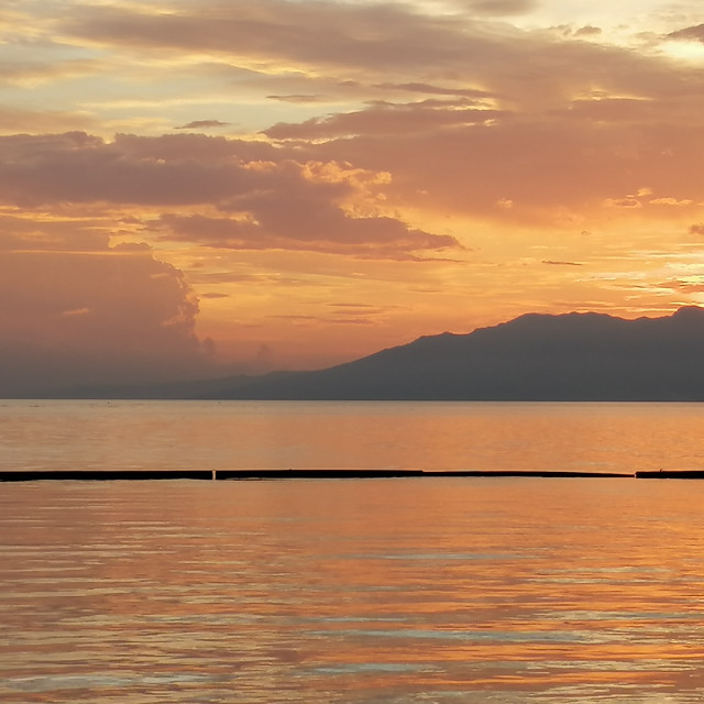 "Sunset Davao Gulf" stock image
