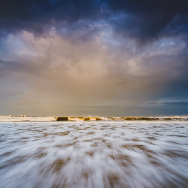 "Stormy skies over the North Sea" stock image