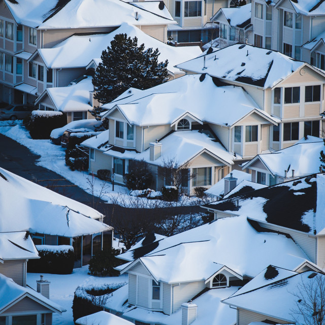 "Snow Covered Suburbia" stock image