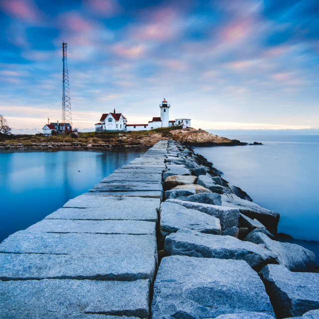 "Blue Hour at the lighthouse" stock image