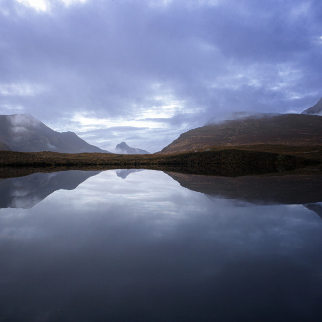 "The Lochan at Knockan, Scottish Highlands" stock image