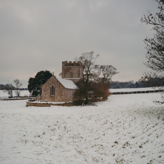"Whitcombe Church in Winter" stock image