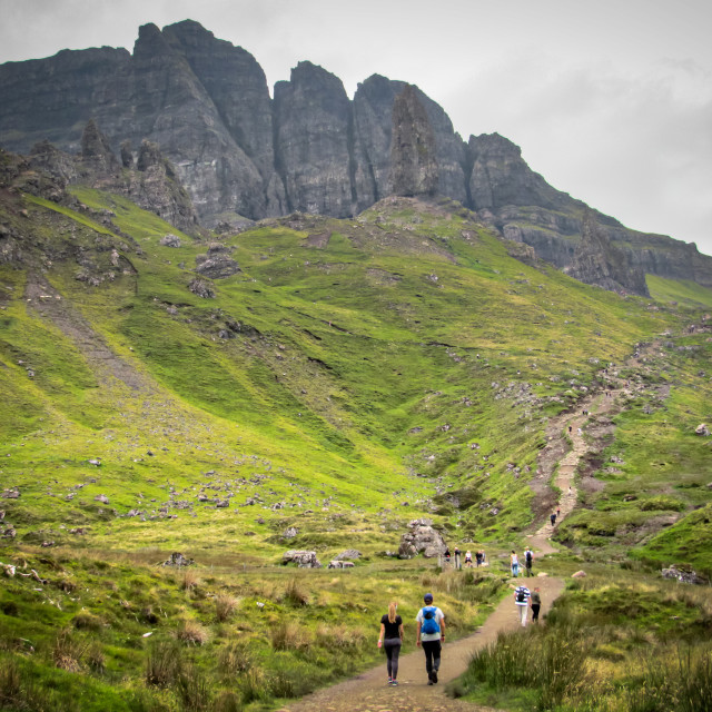 "Hiking on the Isle of Skye" stock image