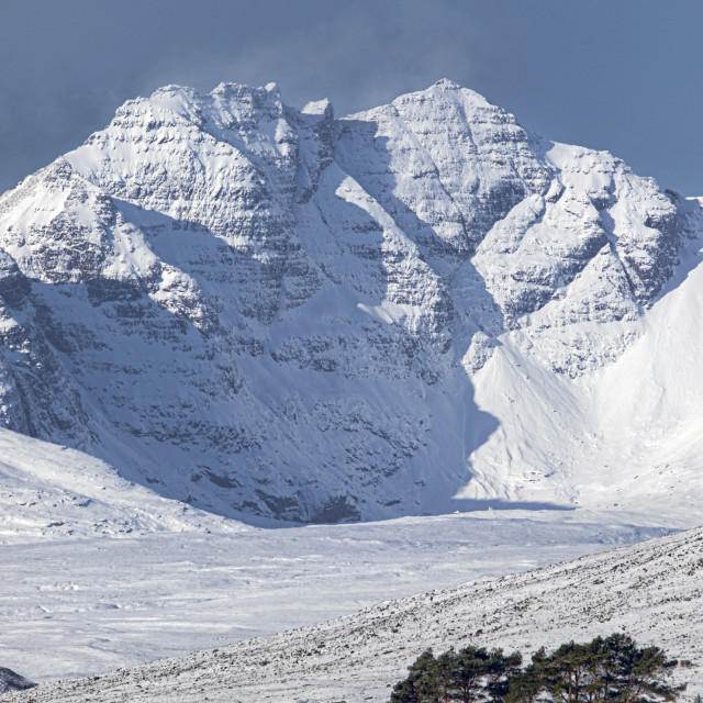 "Pining for An Teallach on a Snowy Day in the Highlands" stock image