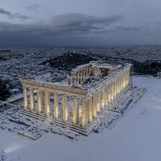 "Snowed Parthenon Acropolis Athens" by Dimitris Tzankatian - $98.40 "Snowed Parthenon Acropolis Athens" stock image