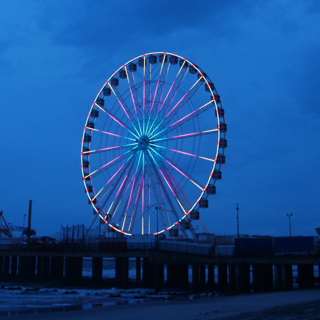 "November sunrise over the Steel Pier, Atlantic City" stock image