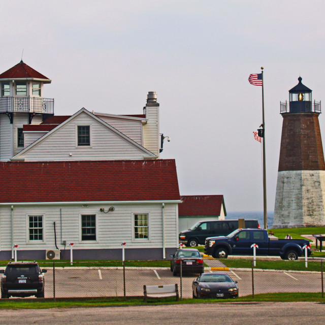 "Station Point Judith USCG and Point Judith Lighthouse" stock image