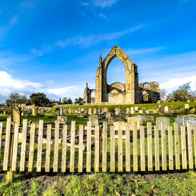 "Bolton Abbey Priory, Yorkshire, The Ruins." stock image