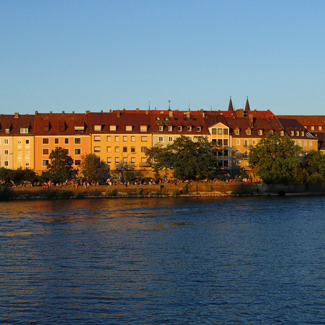 "Sunset - Main River, Wurzburg Germany" stock image